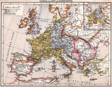 Europa zur Zeit der Karolinger um 814 aus  Spamer's Illustrierte Weltgeschichte