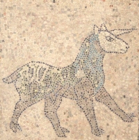 Einhornmosaik auf einem Kirchenfußboden von 1213 in Ravenna